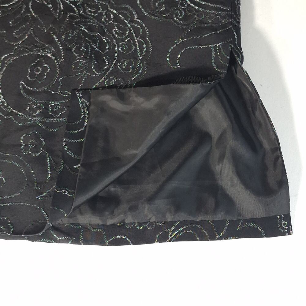 Silk Embroidered Black Duster Jacket w/ Metallic Accents Chico’s Size 1 (M-8/10) - Picture 6 of 13